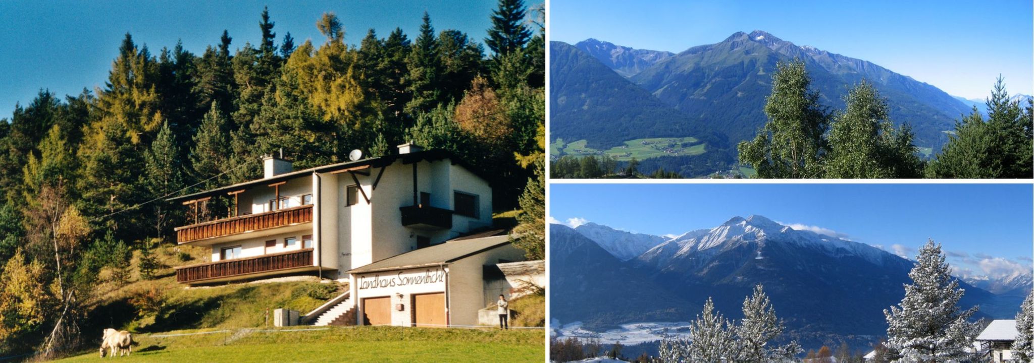 Landhaus Sonnenbichl mit Sommer- und Winterpanorama